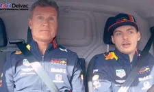 Thumbnail for article: 'Postbode' Verstappen brengt samen met David Coulthard pakjes rond in Nice