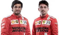 Thumbnail for article: In beeld | De nieuwe helmen en overalls van Leclerc en Sainz bij Ferrari