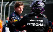 Thumbnail for article: Verstappen en Hamilton steggelen over touché: "Dan moet ik de video nog eens zien"