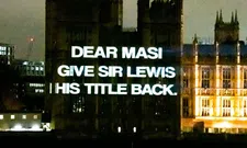 Thumbnail for article: Hamilton fans continue: Message to Masi on house of parliament in London