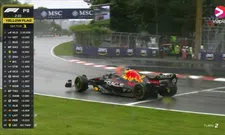 Thumbnail for article: Verstappen knalt bijna de muur in door spin op nat circuit in VT3