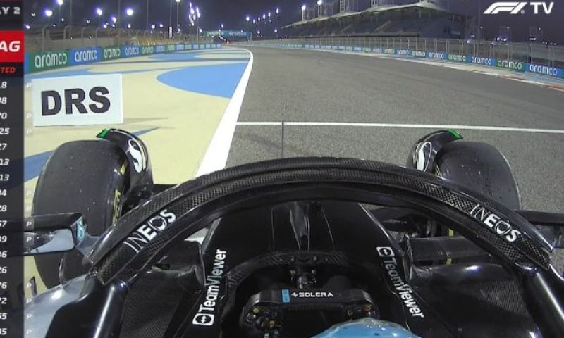 russell valt stil tijdens testdag bahrein