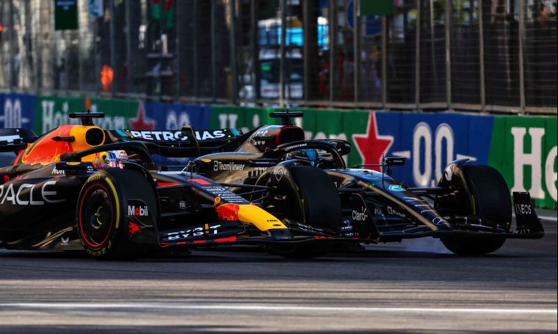 verstappen nog altijd niet blij met russell na sprintrace baku