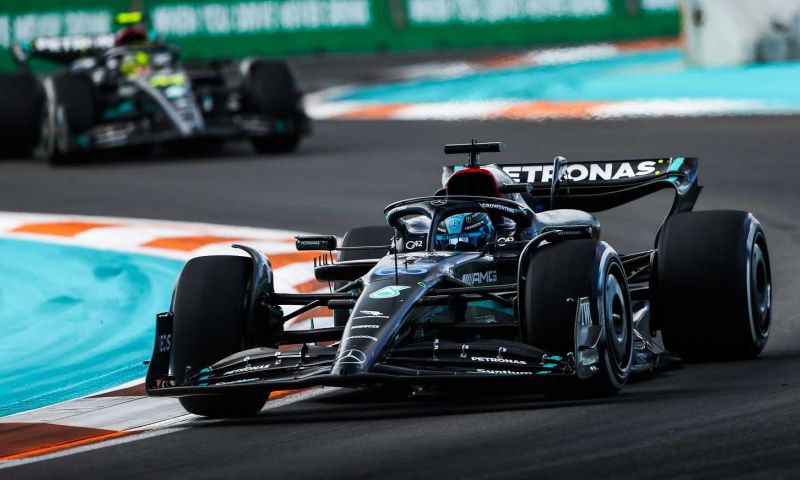 mercedes over teamorder hamilton russell in miami