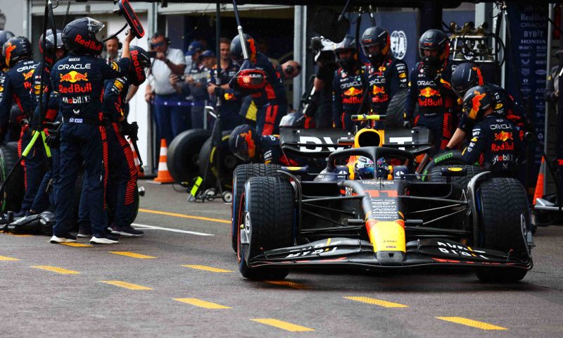 red bull with fastest pit stop in monaco