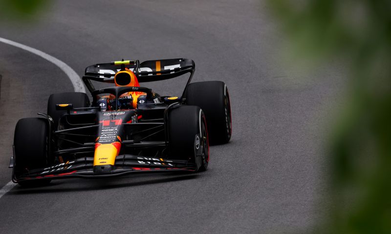 Sergio Perez does demonstration in Madrid in Vettel's car