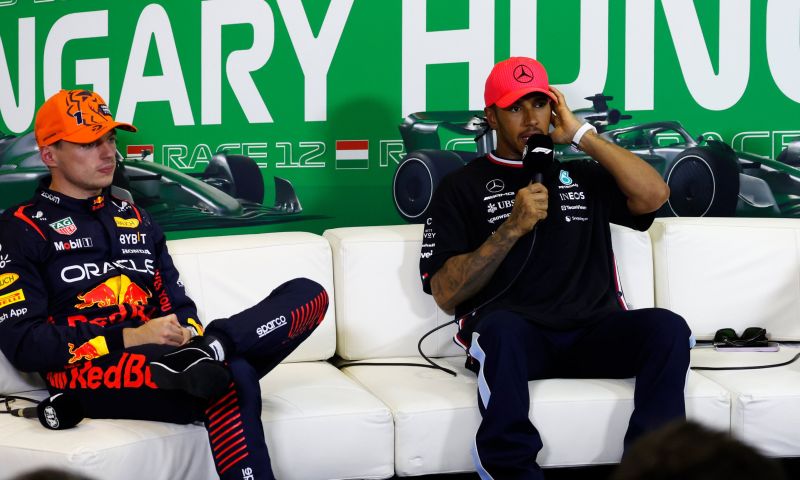 Endgültige Startaufstellung GP Ungarn Hamilton und Verstappen in der ersten Reihe