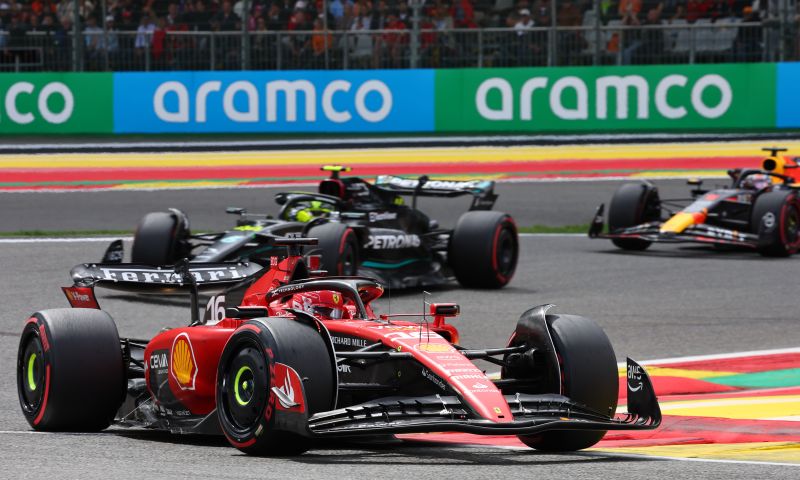 Charles Leclerc reaction to podium at Belgian Grand Prix