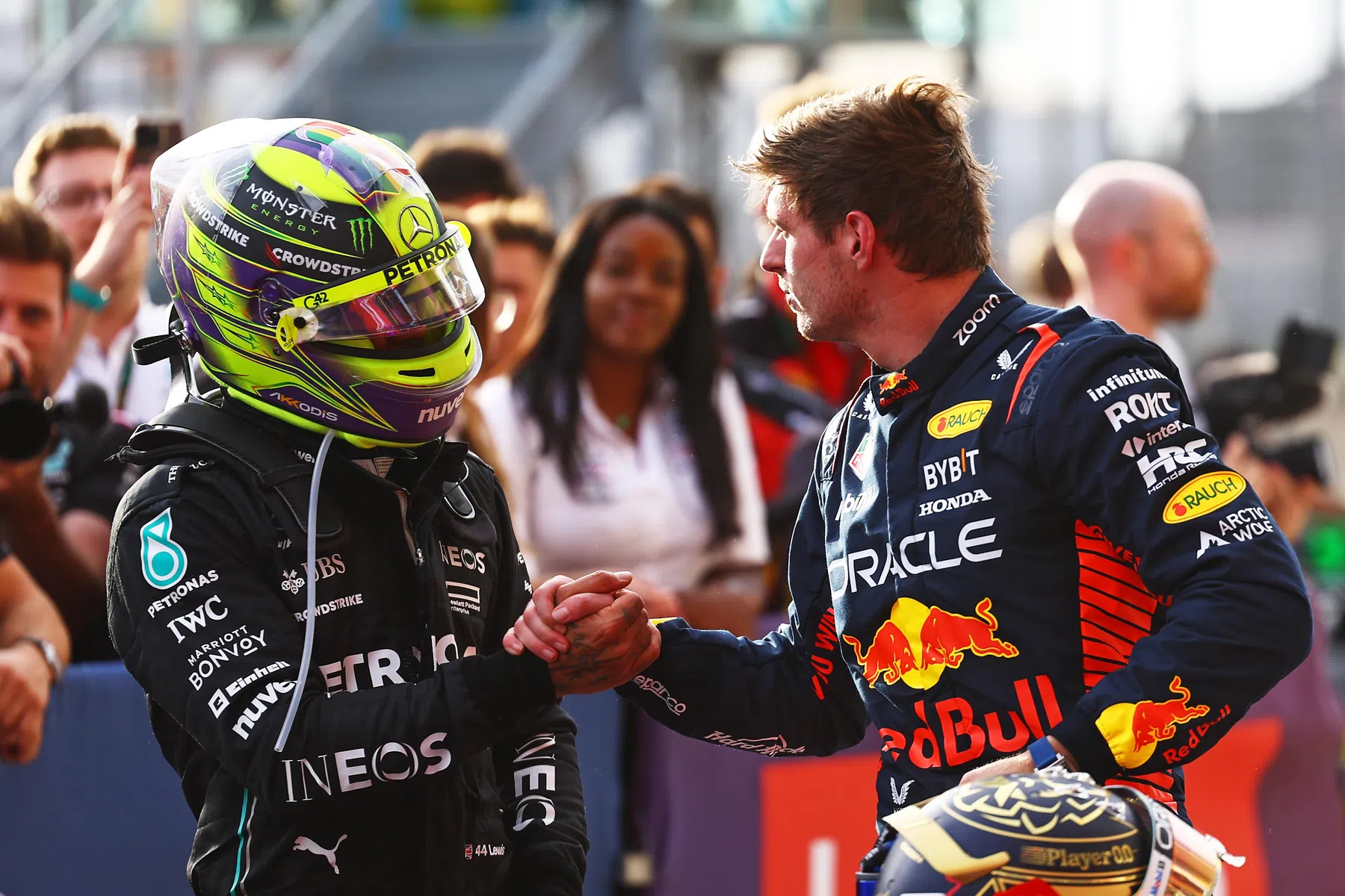 Verstappen, Leclerc and Russell in action during first day of testing Bahrain