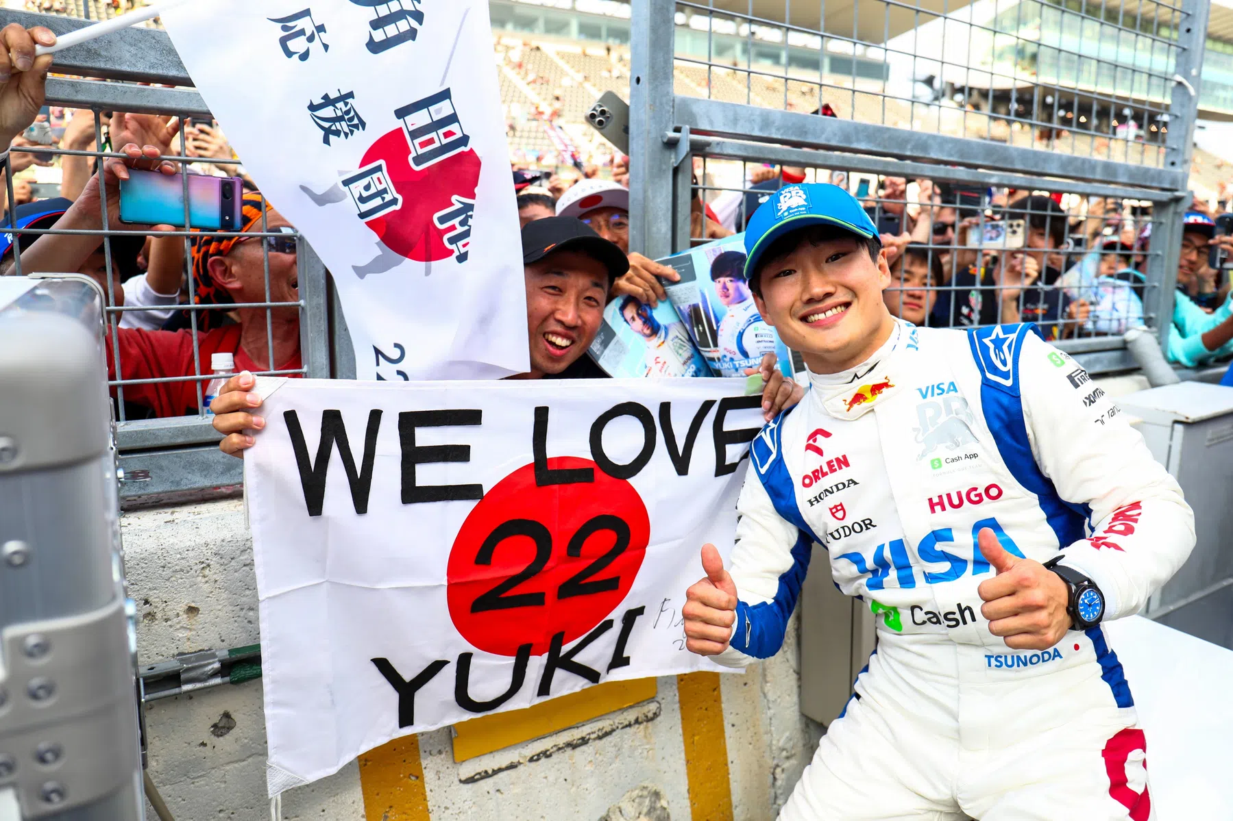 yuki tsunoda jokes with carlos sainz and max verstappen in japan