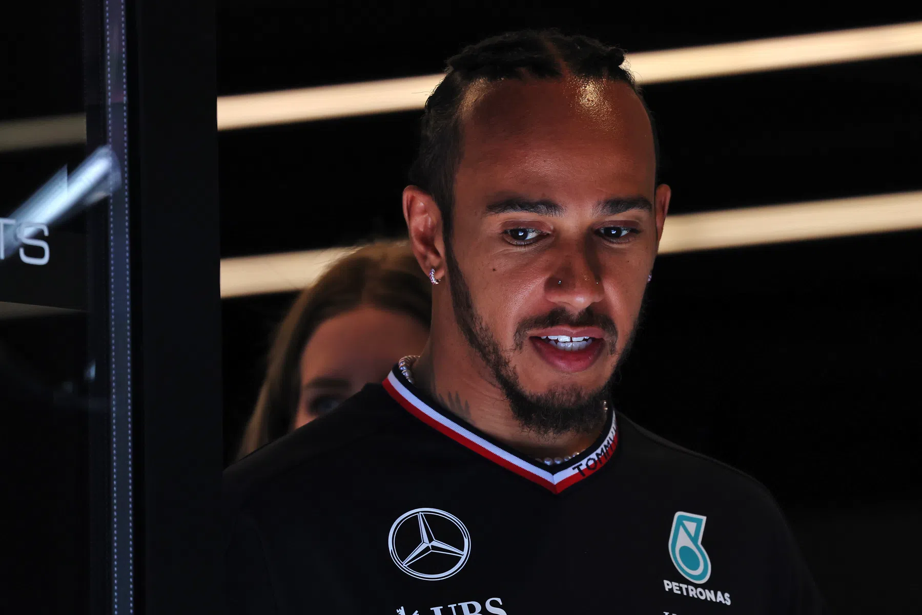 Hamilton reacts after disqualifying Russell