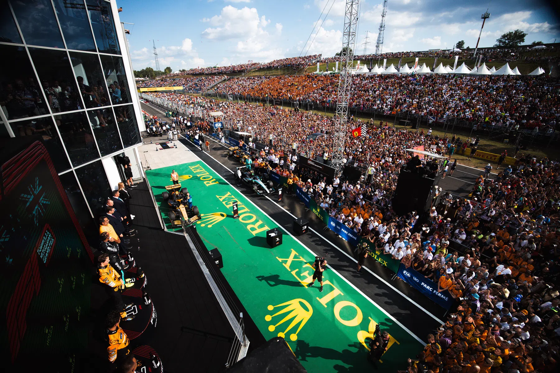 demolition of hungaroring started, pit boxes completely gone.