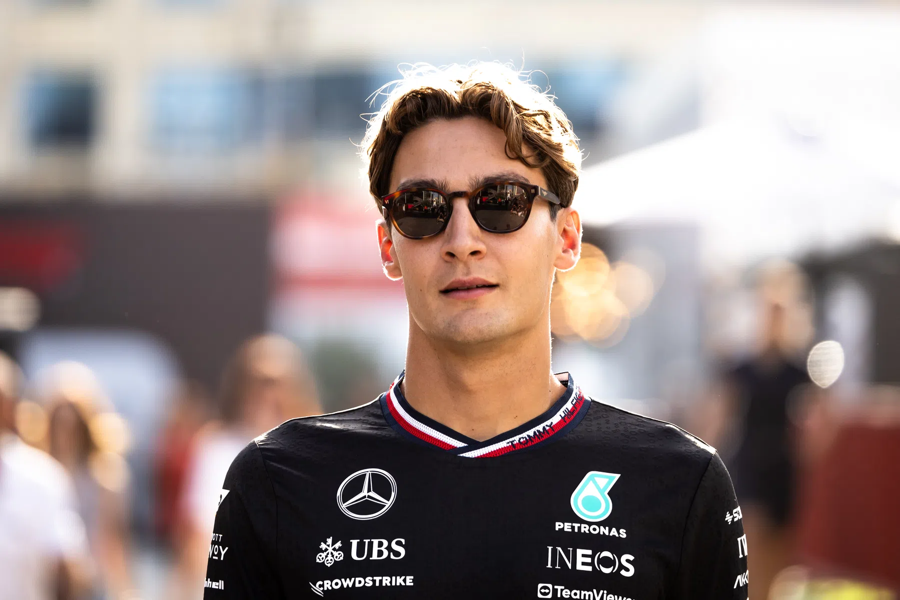 george russell not impressed that mercedes have changed floors in baku f1